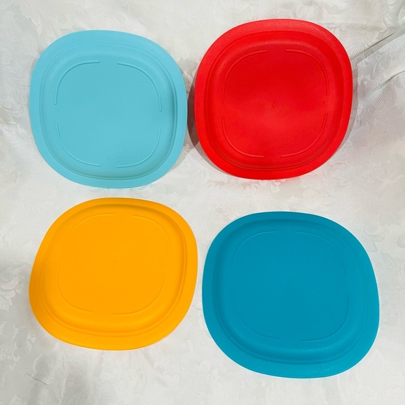 NEW (NIP) Tupperware Luncheon Plates Set - Yellow, Pink, Blue.  (LAST one) - Picture 4 of 6